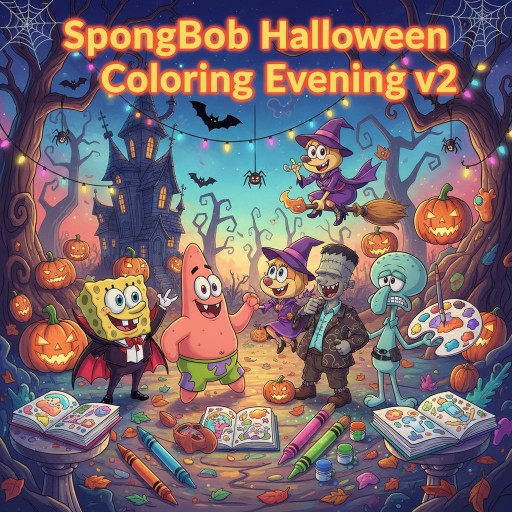 SpobgeBob Halloween Coloring Evening v2 Image